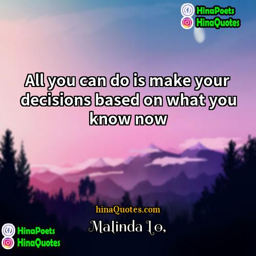 Malinda Lo Quotes | All you can do is make your